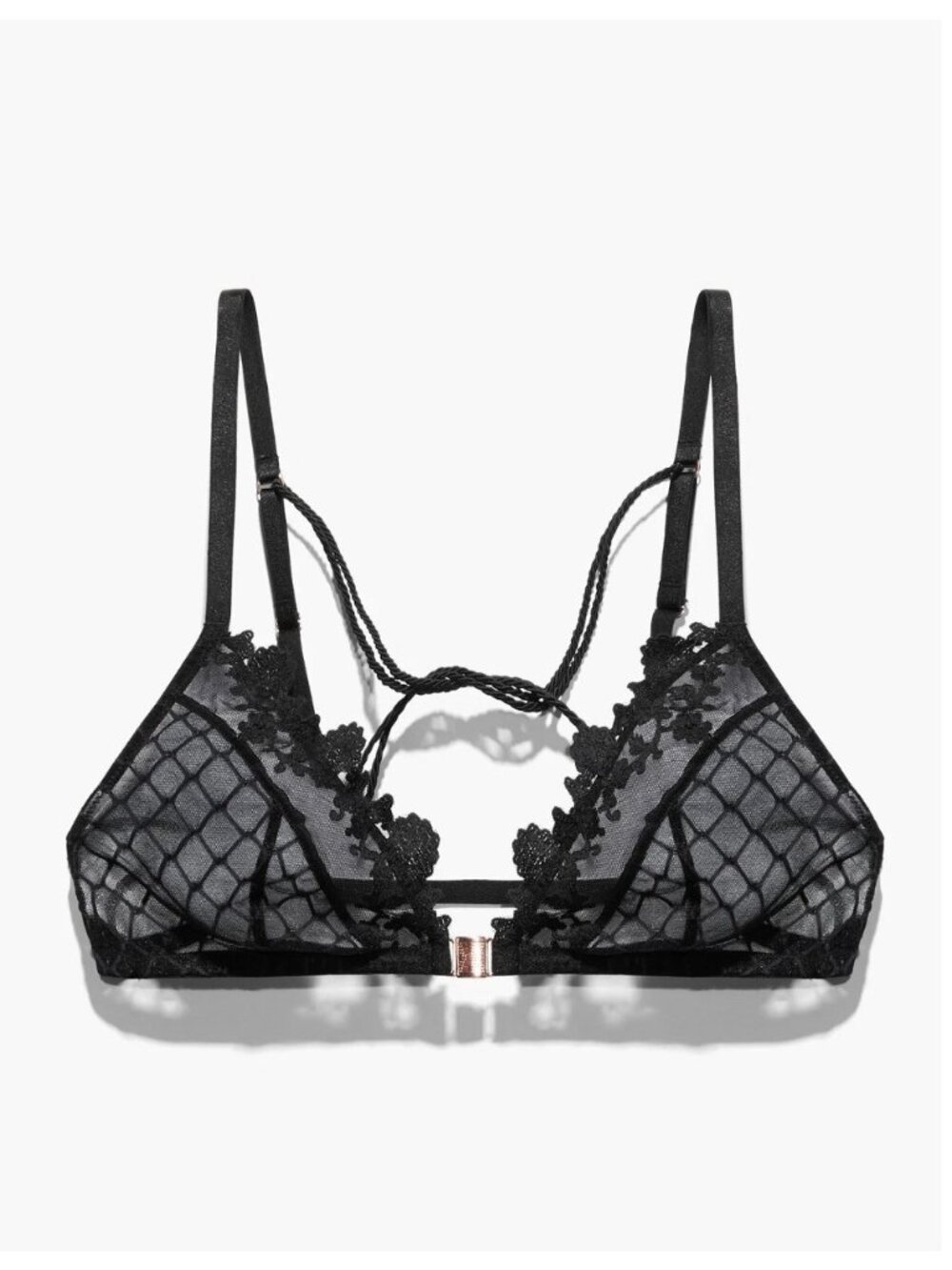 Savage X Fenty Baroque Bondage Front-Closure Bralette Medium No Tag Black Lace